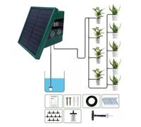 Arythia de Riego Solar, Kit de Riego Automático por Goteo con Temporizador, 10 m Manguera para Jardín, Dispositivo Anti-Sifón para Macetas