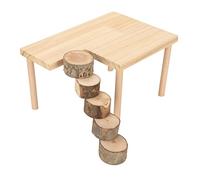 Arythia Plataforma de hámster de madera, centro de actividades de escalada natural y accesorio de jaula, parque infantil seguro para masticar con escalera ajustable para enriquecimiento de hámster