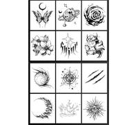 ARYU 12 ImáGenes De Dedos PequeñOs Pegatinas De Tatuaje De Jugo De Hierbas Pegatinas De Tatuaje De Larga DuracióN Impermeables Para MuñEca 8 × 8 Cm