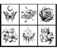 ARYU 2 Juegos De 12 ImáGenes De Dedos PequeñOs Pegatinas De Tatuajes A Base De Hierbas Jugo MuñEca Impermeable Femenina De Larga DuracióN 001