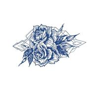 ARYU 3 Uds Pegatinas De Tatuaje De Flor De Rosa A Base De Hierbas Semipermanente Flor Pierna Flor Brazo Lavable Pecho Cintura 12 × 19cm
