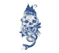 ARYU 3Uds Etiqueta Engomada Del Tatuaje A Base De Hierbas Castillo Del Diablo Flor Brazo Hombres Impermeable De Larga DuracióN Mujeres Semipermanente No Reflectante 12 × 19cm