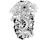 ARYU 4 Dragones Simple Tatuaje Pegatina Hierba Hombres Y Mujeres Impermeable Personalidad Duradera No Reflectante Tatuaje Semipermanente