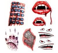 ARYU 5 Pegatinas De Tatuajes De Halloween Para Prevenir Cicatrices De Sangre Reales Pegatinas De Tatuajes 10,5×15cm Sc-83945