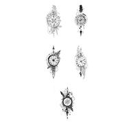 ARYU 5 Pegatinas Tatuaje BrúJula Estilo Europeo Para Hombre Y Mujer Waterproof Long-Lasting Tattoo Stickers Herbal Non-Reflective