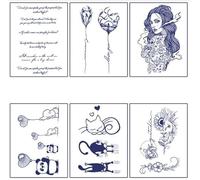 ARYU 6 Uds Tatuaje De Hierbas Pegatina Jugo Semipermanente Flor Brazo Hierba Impermeable Masculino Pegatina De Larga DuracióN Tipo O