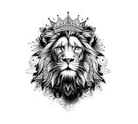 ARYU 8 Pegatinas Con Motivos De Coronas Y Leones: DiseñO Del Rey LeóN Con Coronas, Pegatinas Para Tatuajes En Brazos Y MuñEcas.