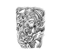 ARYU Pegatina De Tatuaje Herbario Con SíMbolo De Poder De Ganesha, Resistente Al Agua Y Duradera, Parte Trasera Completa
