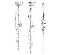 ARYU Tatuaje Adhesivo A Base De Hierbas Con Versos En IngléS Escritos A Mano, Tatuaje Impermeable De Larga DuracióN Para Mujer, ClavíCula, Pecho Abdominal Inferior, 3 Uds.