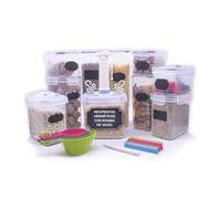 ARZON MARKET Botes Cocina Almacenaje- Recipientes Herméticos para Alimentos, tupper hermético, Organizador Cocina, almacenamiento cocina, tarros cocina almacenaje, 10 uds. (2.8L, 2.0L, 1.4L y 0.8L)