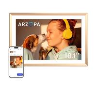 ARZOPA Marco de Fotos Digital 10.1" Nube Ilimitada Gratis HD IPS Pantalla Táctil Marco Digital de Metal Comparte Fotos Videos a Distancia Via App Marco Personalizado Regalar - D10 Gold