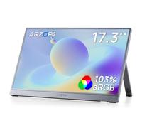 ARZOPA Monitor Portátil 17,3 Pulgadas, Pantalla IPS FHD 1080P USB-C con Soporte Integrado, 103% sRGB, HDR10, Diseño Gris Metálico Ultrafino para Portátil, Mac, PC, Móvil, PS5, Xbox y Switch - Z1C Plus