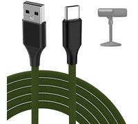 Arzweyk Cable de micrófono USB C a USB A compatible con Shure MV6/MV7+, Elgato Wave 3, Wave Neo, Rode NT-USB Mini/PodMic USB, cable trenzado de nailon para micrófono Razer Seiren V3 Mini, 6.6 pies
