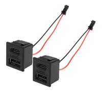 AS Axis Spindleon 2PCS Tomas USB A y Tipo C de Panel para Coche Compatible con Apple iPhone iPad Samsung Galaxy Compatible con Android Teléfonos Tabletas