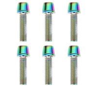 AS Axis Spindleon 6 Tornillos para Manillar de Bicicleta M5 de Acero Inoxidable Chapados en Titanio para Bicicletas de Montaña de Carretera Plegables