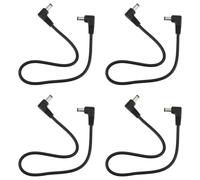 AS Axis Spindleon Paquete de 4 Cables de Alimentación DC 5,5 x 2,1 mm Doble Ángulo Recto 30 cm Compatible con RockBoard Pedalera de Guitarra