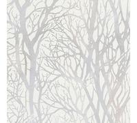 AS Creation Árbol Ramas Papel Pintado Estampado Pared Gris Plata Blanco Nuevo