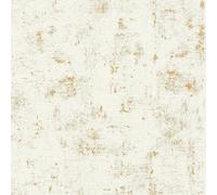Papel Tapiz Industrial De Concreto Blanco / Dorado AS230775 Vintage Metálico