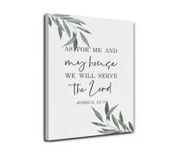 As for Me and My House We Will Serve the Lord Christian Canvas Wall Art Bible Verse Print for Home Living Room Church Entryway Scripture Decor(Framed,08x12inch(20x30cm))