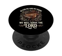 As For Me and My Piano We Will Serve The Lord PopSockets PopGrip Adhesivo