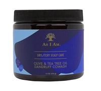 -As I Am- Co Wash/Champú "DRY & ITCHY" Con Aceite de Oliva y Árbol de Té - 454gr - Hidratación y brillo profundo - APTO MÉTODO CURLY -