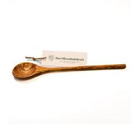 AS OLIVENHOLZBRETT® - Cuchara de cocina larga de madera de olivo con cabeza redonda y mango redondo, cuchara de madera, 35 cm