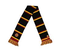AS Roma Bufanda oficial tubular a rayas con bordado, negra