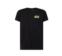 AS Roma Gil Camiseta ASR Hombre T-Shirt, Negro y Amarillo Fluo, Large, Negro y Amarillo Fluo, L