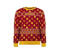 AS Roma Jersey Navidad 2022 Suéter, Unisex Adulto, Rojo y Amarillo, XL