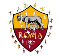 AS Roma- Logo Corazón Rompecabezas de Madera, Multicolor, Large (Iconic Puzzles PUZZLE-ID03-L)