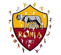 AS Roma- Logo Rompecabezas de Madera, Multicolor, Medium (Iconic Puzzles 2024RLM)