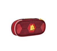 AS Roma Seven - Estuche Escolar Round Plus-A.S. Roma, fútbol Verso la Victoria, Amarillo y Rojo, Estuche Escolar con Cremallera con Organizador Interior, Trabillas elásticas, Accesorios para Mochila
