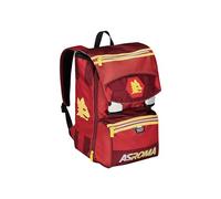 AS Roma Seven - Mochila escolar extensible A.S. Roma Fútbol - Hacia la victoria, color amarillo y rojo - Mochila doble compartimento desmontable mediante cremallera y con bolsillo porta botella,