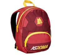 AS Roma Seven - Mochila para guardería pequeña, A.S. Roma fútbol, color negro y blanco - Bolsillos laterales para botella de agua, bolsillo frontal, mochila para guardería infantil - Mochila escolar