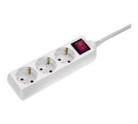 as - Schwabe 11361 - Regleta Schuko (230V), Color: Blanco | Enchufe múltiple con cable de 1,4 m y protección táctil - Enchufes giratorios a 45° - Enchufe múltiple interior - IP20 11361