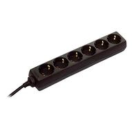 as - Schwabe 11632 - Regleta de 6 enchufes (3 m, H05VV-F 3G1,5, IP20, uso en interiores), color negro