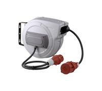 AS Schwabe 12649 Enrollador de cable de pared 15 m negro macho CEE 16 A 5 polos