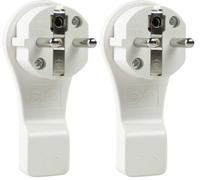as - Schwabe 45030 - Clavija plana con contacto de puesta a tierra, blanca, 230 V (Paquete de 2)