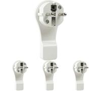 as - Schwabe 45030 - Clavija plana con contacto de puesta a tierra, blanca, 230 V (Paquete de 4)