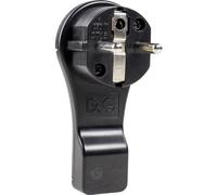 as - Schwabe 45039 - Enchufe plano con toma de tierra, negro, 230 V