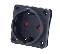 as - Schwabe 45081 - Enchufe empotrable - 50 x 50 mm - Enchufe con protección de Contacto 230 V, 16 A - Enchufe para empotrar - IP20 para Interiores - para Camping y caravanas - Negro
