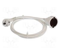 as - Schwabe alargador de Cables 2 m H05VV-F 3G1,5 - Cable de extensión 230 V / 16 A / 3.500 W - Enchufe y Enchufe Hembra con Toma de Tierra - protección contra cuerpos extraños IP20 - Blanco, 50201