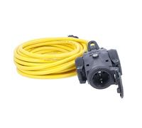 AS Schwabe 60343 - Ladrón de 3 enchufes con cable de alimentación de goma, 15 m, K35 AT-N07V3V3-F 3G2,5, distribuidor de enchufes múltiples con 3 tomas de corriente de protección y tapa de seguridad