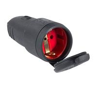 as - Schwabe 60415 60415-Conector de protección, IP44, Color Negro, 230 V, Gummikupplung