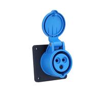 as - Schwabe - Enchufe de superficie CEE para caravanas - Enchufe de superficie para exteriores de 230 V / 16 A con tapa abatible - Enchufe de 3 polos para autocaravanas - IP44 - Blanco