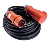 as - Schwabe 60548 Alargador CEE 400V / 16A, 25m H07RN-F 5G2,5 con enchufe de inversión de fase, negro, IP44 comercial, obra