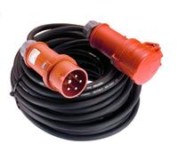 as - Schwabe 61038 Alargador CEE con inversor de fase, negro, 10m H07RN-F 5G6, 400V/32A/5polos