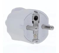 as - Schwabe 62221 - Enchufe de PVC, blanco, doble contacto de puesta a tierra, 230 V