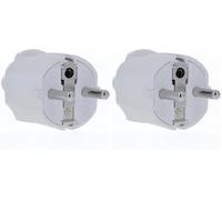 as - Schwabe 62221 - Enchufe de PVC, blanco, doble contacto de puesta a tierra, 230 V (Paquete de 2)