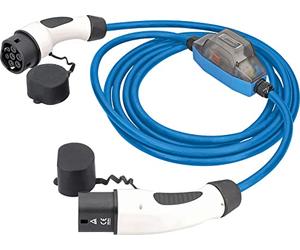 as - Schwabe 65108 - Cable de Carga para Coche híbrido y eléctrico Mode 3, con Contador de Corriente ROCO, 230 V/16 A, Tipo 2, 1 Fase, 3,6 kW, 5 m, Incluye Bolsa de Almacenamiento, Rango de